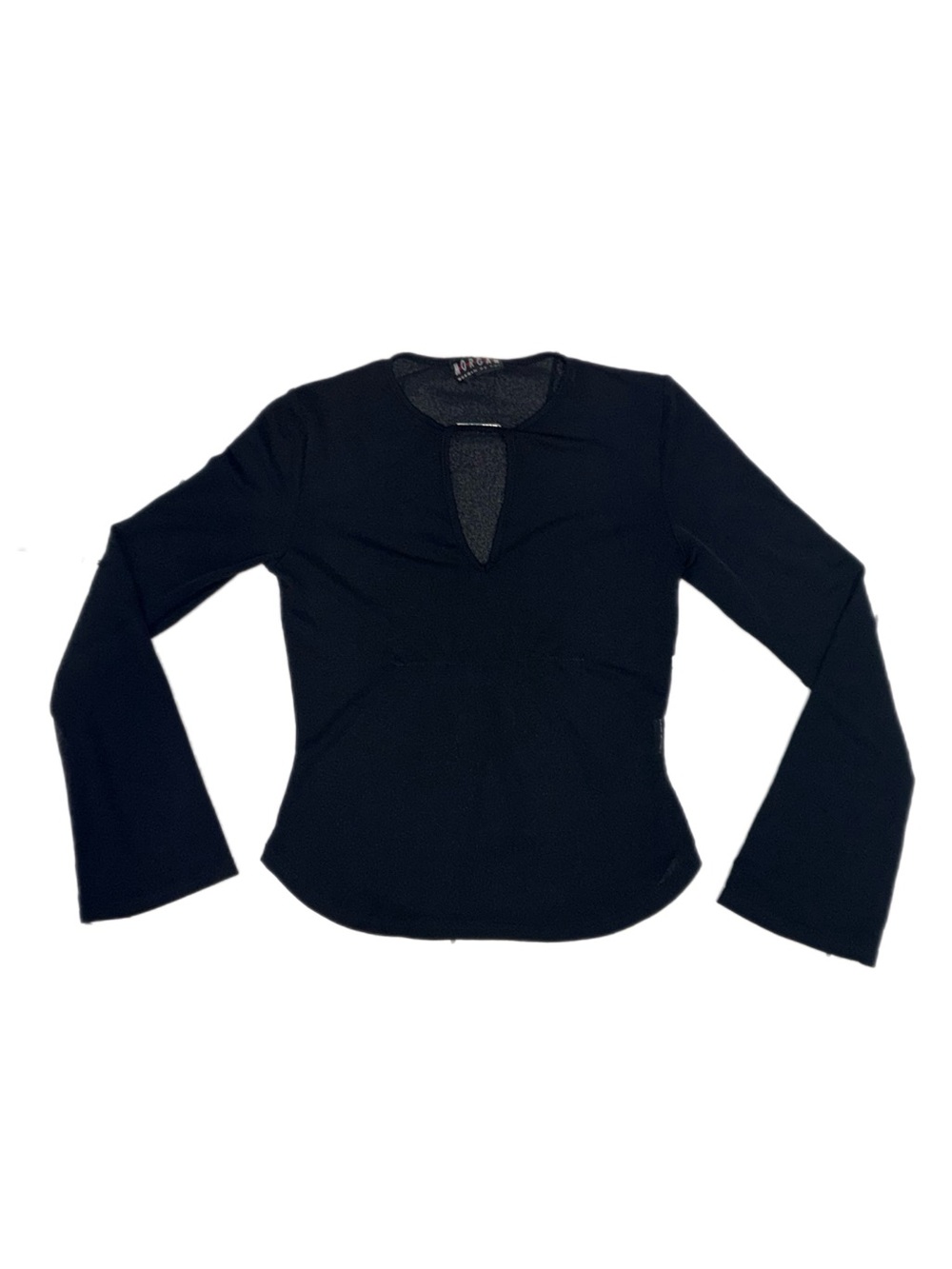 Morgan de Toi Black Sheer Mesh Long Sleeve Top